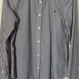 Women’s Ralph Lauren Black and White Striped Button-Down Shirt